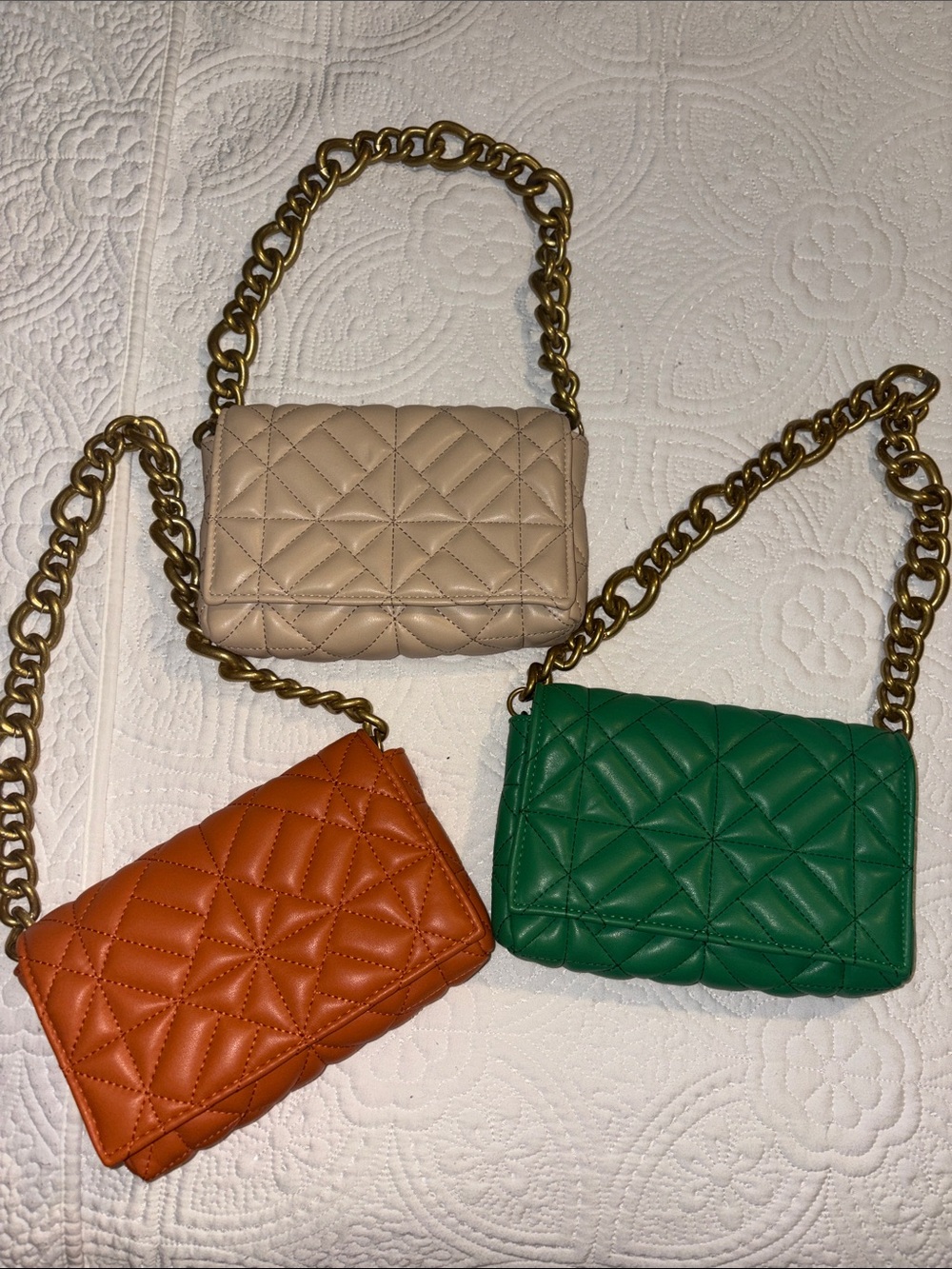 ZARA Quilted Color Bags with Gold Chain